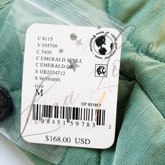 FREE PEOPLE We The Free Aura Liner Quilted Bomber Jacket In Green NWT - Picture 11 of 11